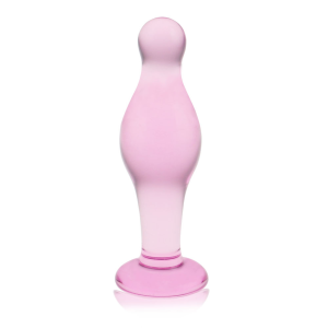 Скляний Анальний затор 4,5" Glass Romance Pink