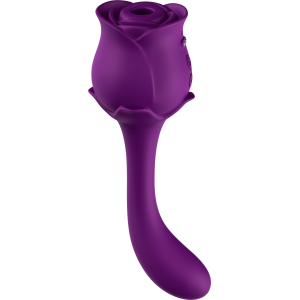 Подвійний вібратор з вакуумною стимуляцією Stymulator- ROSE S-E05 purple
