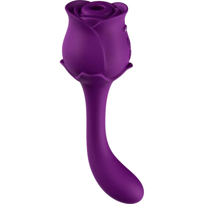 Подвійний вібратор з вакуумною стимуляцією Stymulator- ROSE S-E05 purple
