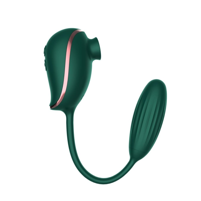 Вакуумний стимулятор із віброяйцем High End Suction Love Egg GREEN