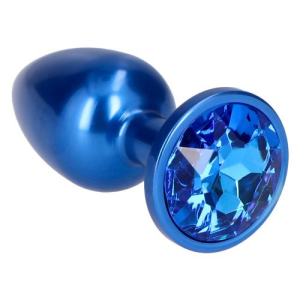 Анальна пробка з блакитним каменем Plug Pleasure Night розмір S
