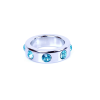 Ерекційне кільце Boss Series Metal Cock Ring with Light Blue Diamonds Medium