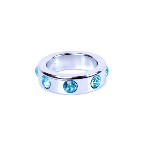 Ерекційне кільце Boss Series Metal Cock Ring with Light Blue Diamonds Medium