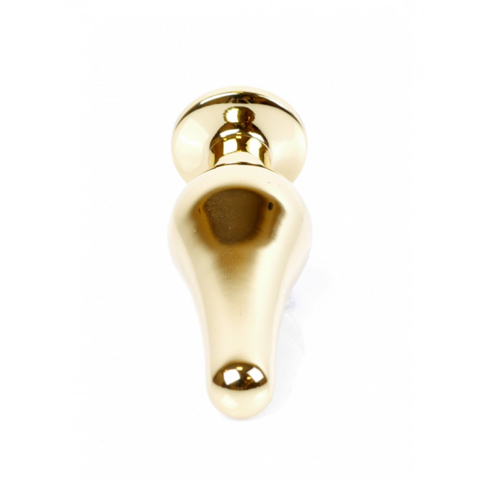 Анальний корок з червоним каменем Plug-Jewellery Gold BUTT PLUG- Red