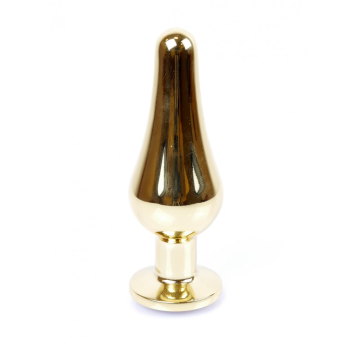 Анальний корок з червоним каменем Plug-Jewellery Gold BUTT PLUG- Red