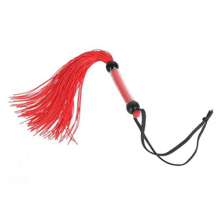 Батіг DS Fetish FLOGGER ручка з кульок, червоний, 39 см