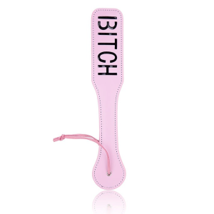 Шльопавка овальна з написом Bitch PADDLE, рожева, 31,5 см