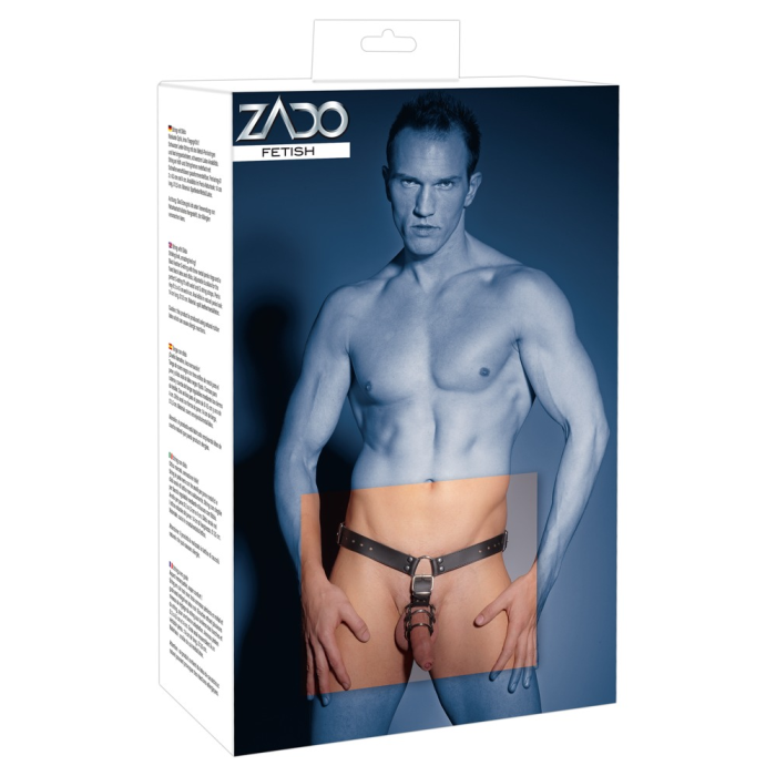 Труси-портупея БДСМ ZADO FETISH з ерекційними кільцями та вбудованим анальним фалоімітатором, S/M