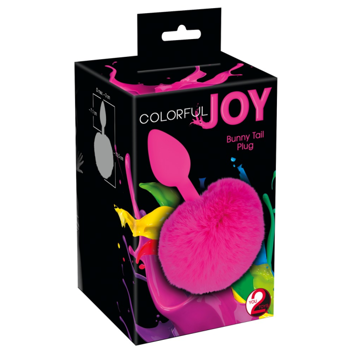 Анальна пробка із помпоном You2Toys Colorful Joy Bunny Tail Plug, силікон