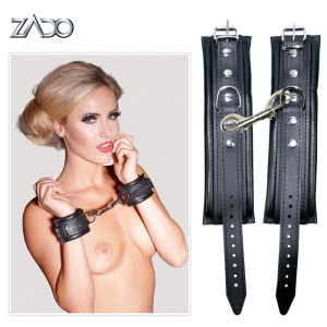 Наручники шкіряні Zado FETISH з металевими застібками, чорні