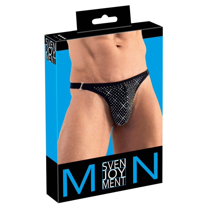 Чоловічі стрінги зі стразами Sven Joy Ment Men's String, чорний, L