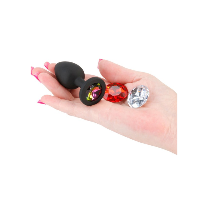 Анальний корок зі знімним каменем GLAMS XCHANGE ROUND SMALL
