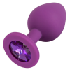 Анальна силіконова пробка з каменем You2Toys Colorful Joy Jewel, фіолетова, Medium