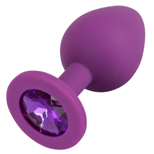 Анальна силіконова пробка з каменем You2Toys Colorful Joy Jewel, фіолетова, Medium