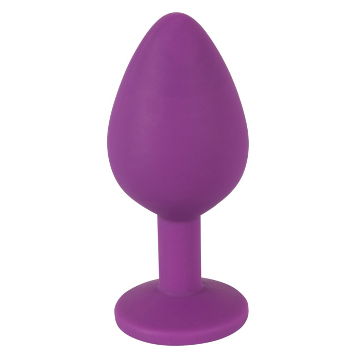 Анальна силіконова пробка з каменем You2Toys Colorful Joy Jewel, фіолетова, Medium