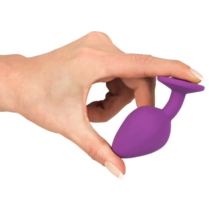 Анальна силіконова пробка з каменем You2Toys Colorful Joy Jewel, фіолетова, Medium