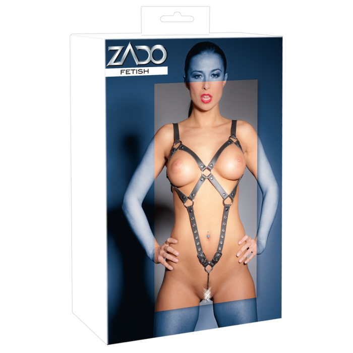 Портупея Zado FETISH з вагінальним гаком, шкіра