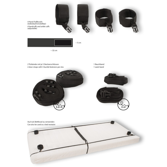 Система фіксації на ліжко або двері Bad Kitty Door&Bed Restraints, чорний