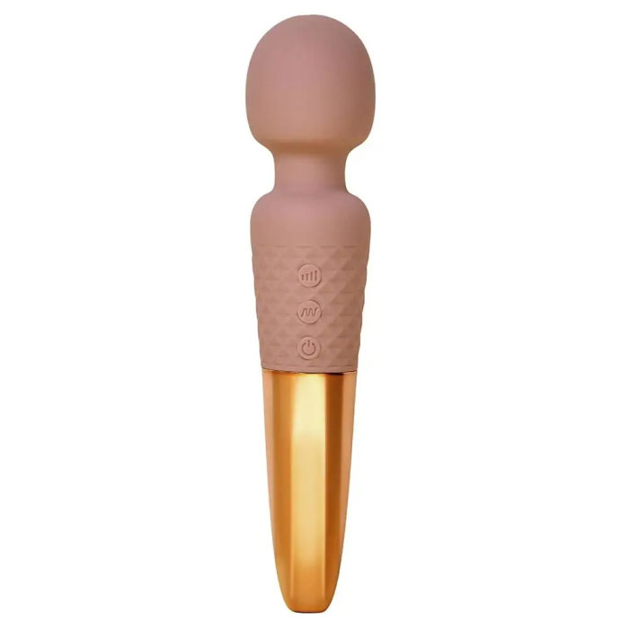 Вібратор мікрофон Sweet Em Velvet Lure, 28 режимів вібрації, бежевий із золотом