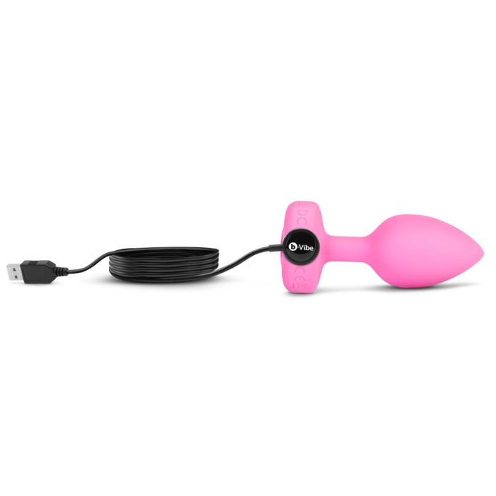 Анальна пробка з вібрацією та пультом керування B-Vibe Vibrating Heart Plug S/M Pink