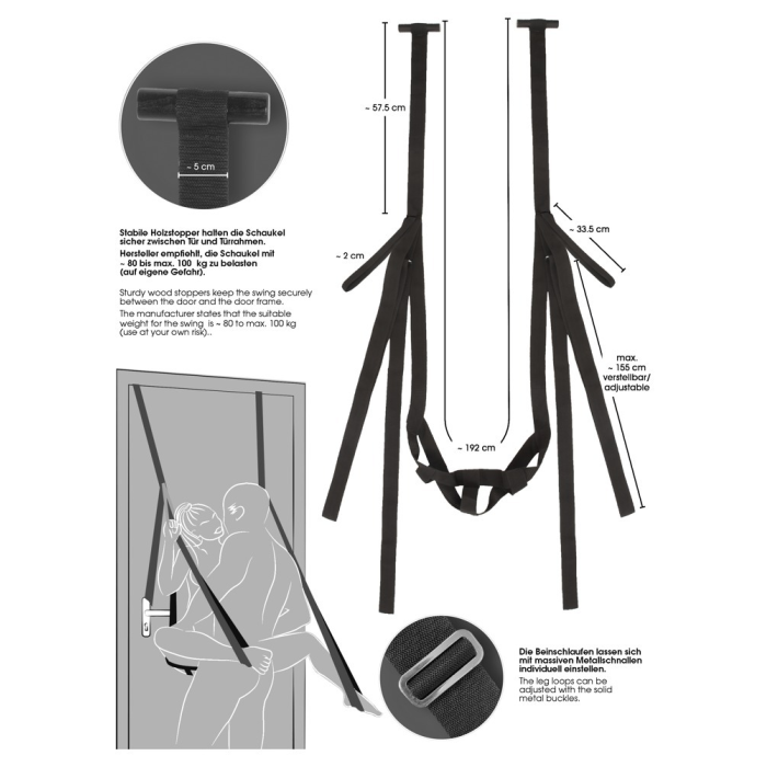 Секс-гойдалка на двері Bad Kitty Door Swing, чорна