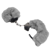 Наручники DS Fetish Plush handcuffs, метал з хутром, сірі
