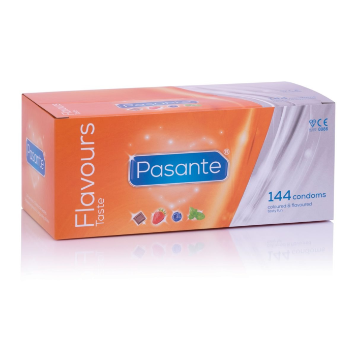 Оральні презервативи з різними смаками Pasante Flavours Taste латексні (ціна за упаковку, 144 шт.)