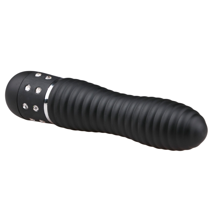 Вібратор ребристий Love Diamond Vibrator чорний, 11.4 см