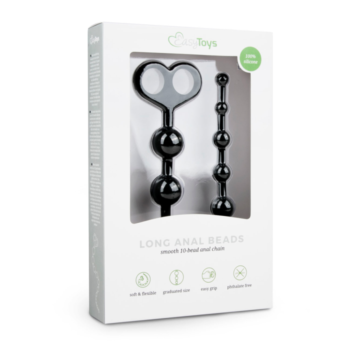 Анальні намисто Long Anal Beads чорні, 33.5 см x 2.5 см