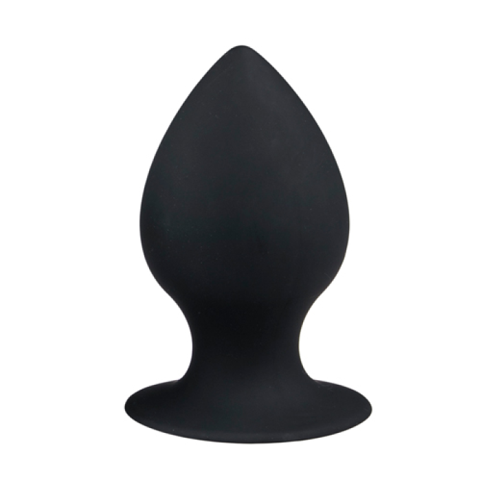 Анальна пробка з присоскою Round Butt Plug чорна, 8.5 см х 4 см