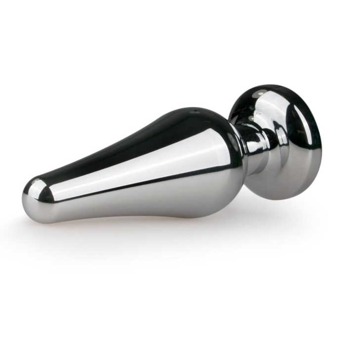 Анальний затор Easytoys з каменем Metal Butt Plug No. 11 - Silver/Pink