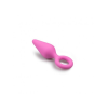 Анальна пробка зі стоппером-кільцем Easytoys, силіконова, рожева, 12 х 3.5 см