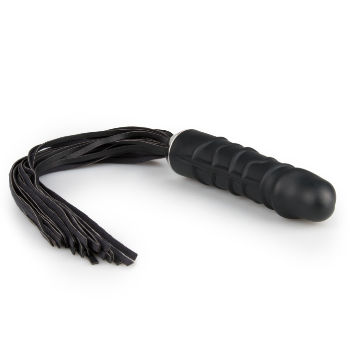 Фалоімітатор реалістичний Easytoys з прикріпленим флогером, чорний Flogger Dildo