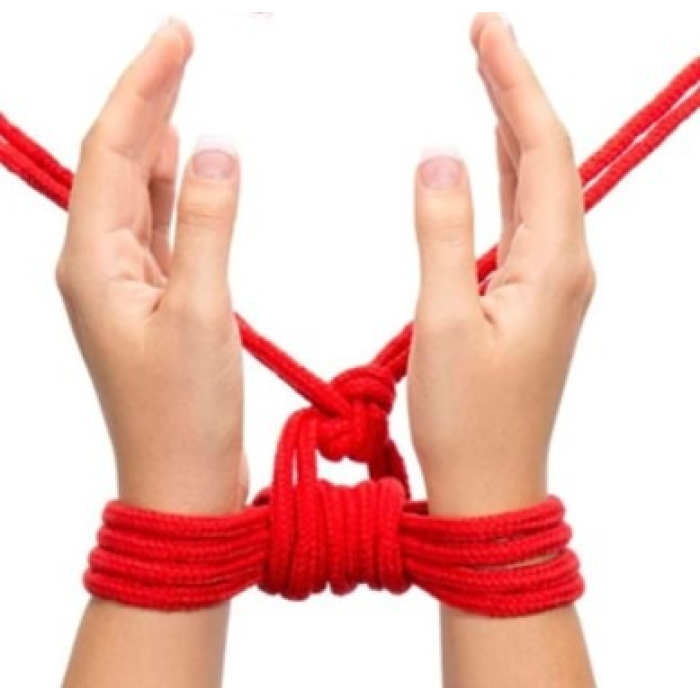 Бондажна мотузка Easytoys, нейлонова, червона, 5 м