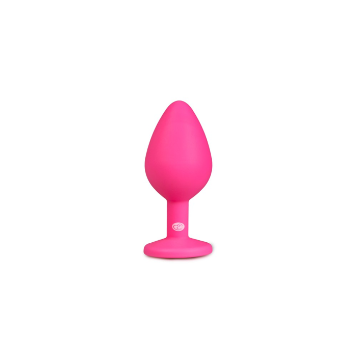 Анальна пробка із кристалом Easytoys, силіконова, рожева, 8.5х3.3 см