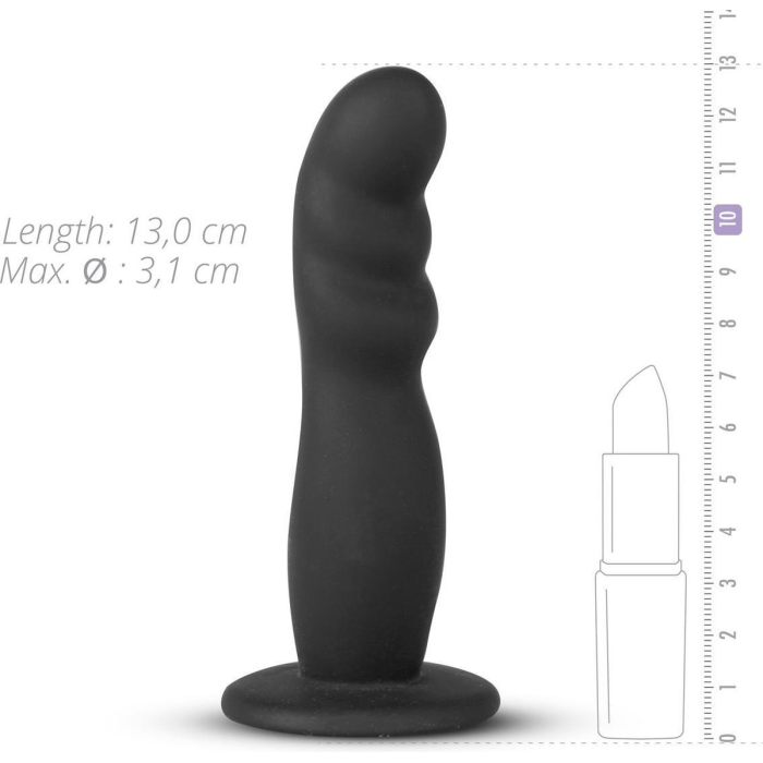 Страпон реалістичний на ременях Easytoys, силіконовий, чорний, 13 х 3.1 см.