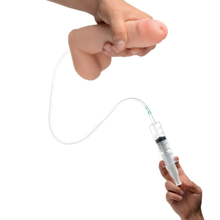 Фалоімітатор з еякуляцією Squirting Dildo реалістичний, беж, 20.3 см х 4.8 см