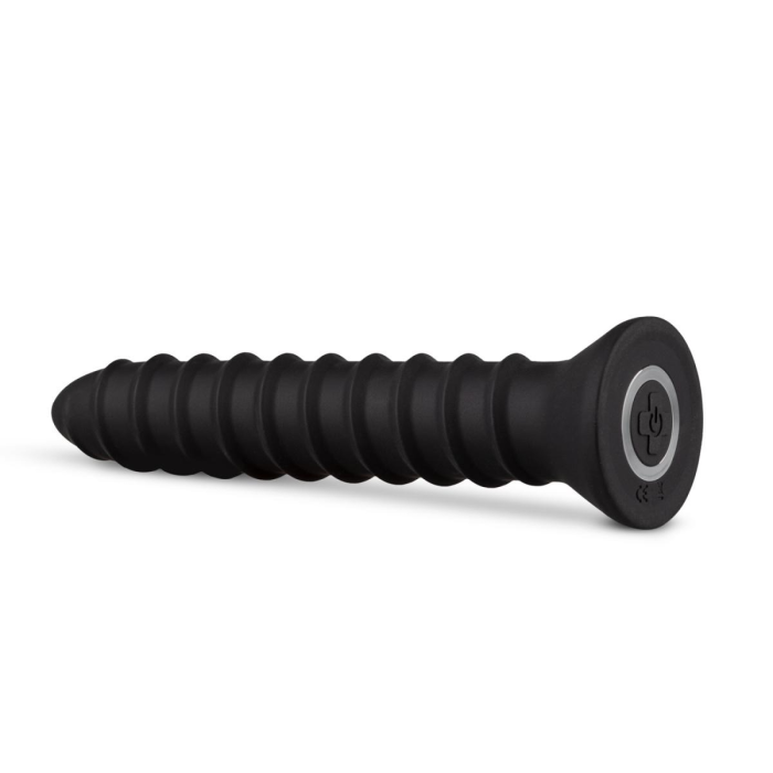 Вібратор анальний із рельєфом EasyToys Screwed, чорний, L