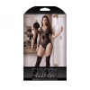 Еротичний комбінезон з інтимним доступом Sheer Fantasy, чорний, One Size