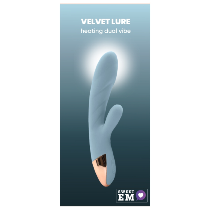 Кролик вібратор з функцією нагрівання +10 режимів вібрації Sweet Em Velvet Lure, блакитний