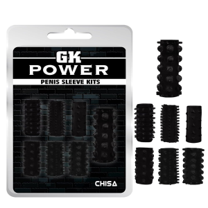 Набір рельєфних насадок для члена Chisa GK Power, чорний, 7 шт.