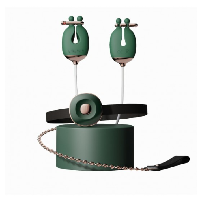 Затискачі для сосків з вібрацією Qingnan No.2 Vibrating Nipple Clamps Green