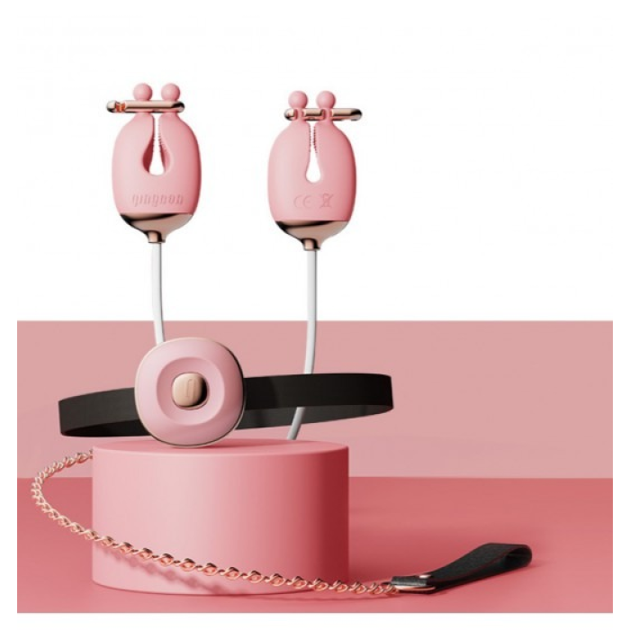 Затискачі для сосків з вібрацією Qingnan No.2 Vibrating Nipple Clamps Pink
