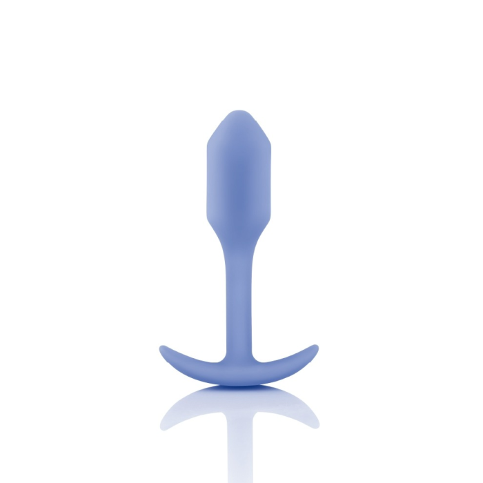 Анальна пробка із зміщеним центром ваги, S, B-vibe Snug Plug 1 фіолетова, 8.6 х 2.2 см