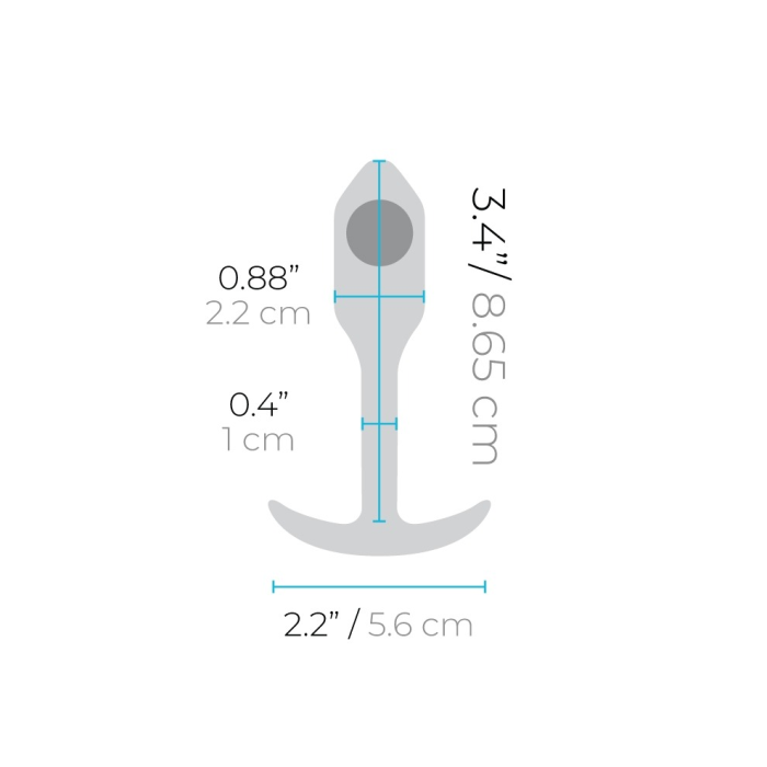 Анальна пробка із зміщеним центром ваги, S, B-vibe Snug Plug 1 чорна, 8.6 х 2.2 см