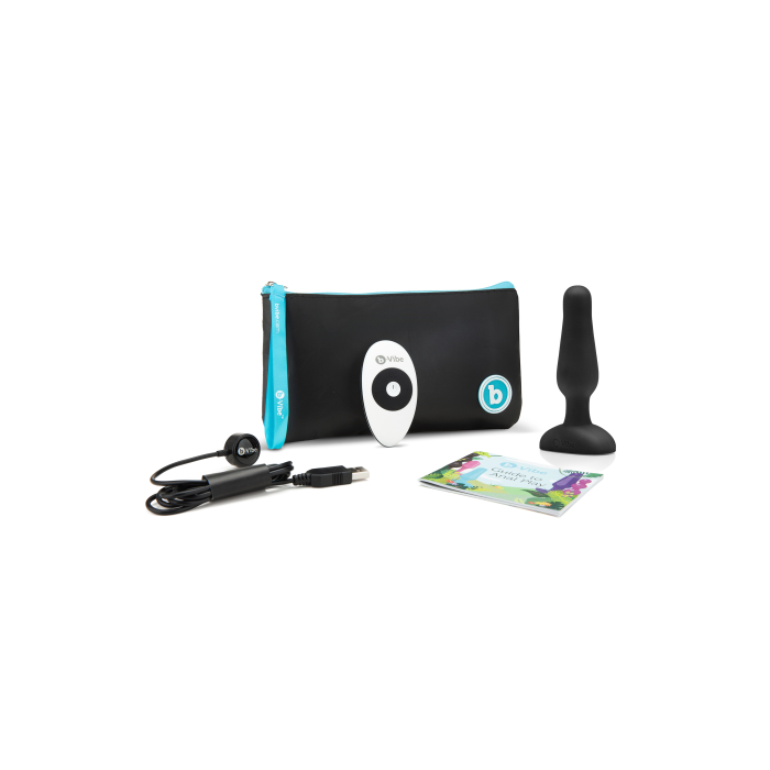 Анальна пробка з вібрацією та пультом B-Vibe Novice Plug, чорна
