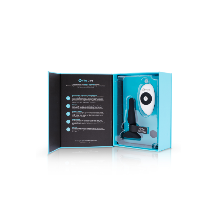 Анальна пробка з вібрацією та пультом B-Vibe Novice Plug, чорна