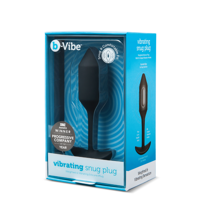 Анальна пробка з вібрацією Snug Plug 2 B-Vibe, силіконова, чорна