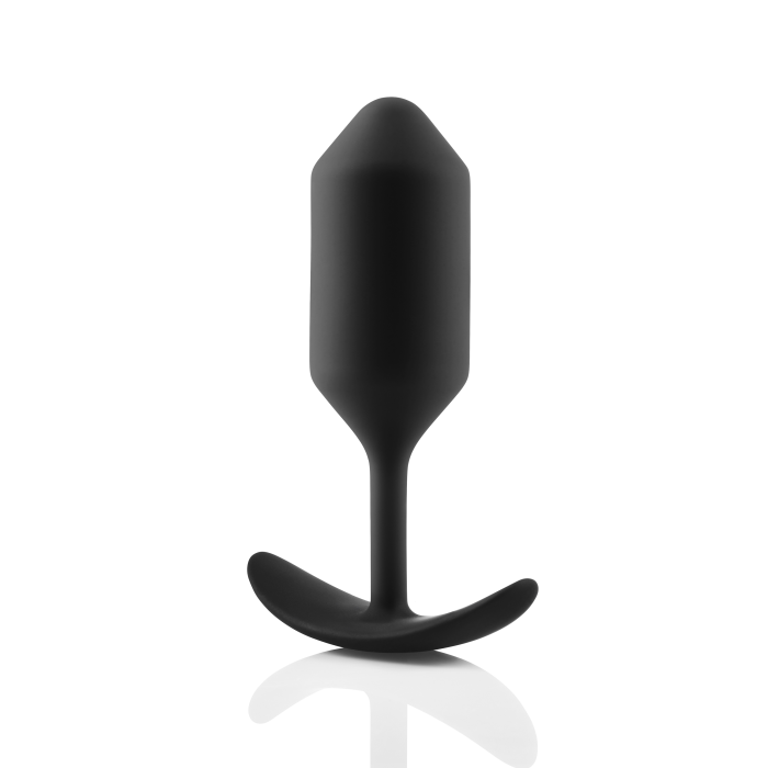 Анальна пробка із зміщеним центром ваги Snug Plug 3 B-Vibe, силіконова, чорна