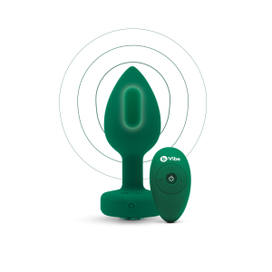 Анальна пробка з вібрацією та пультом B-Vibe - Vibrating Jewel Plug M/L Emerald